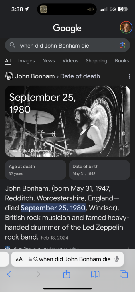 John Bohnam death 