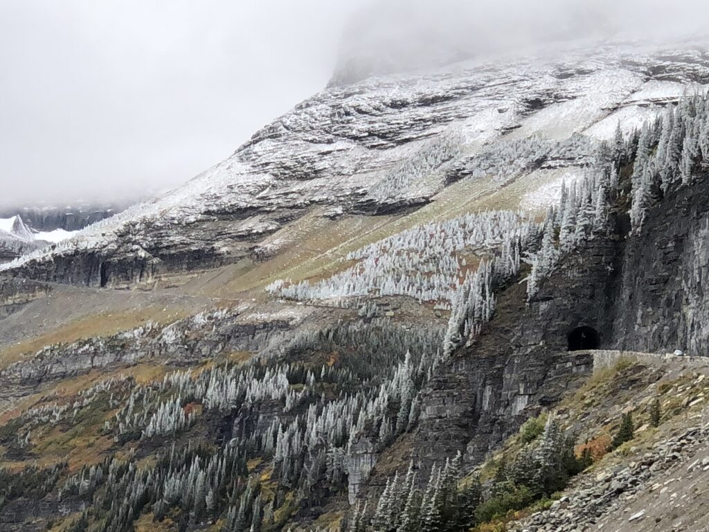 Snow dusted mountain 