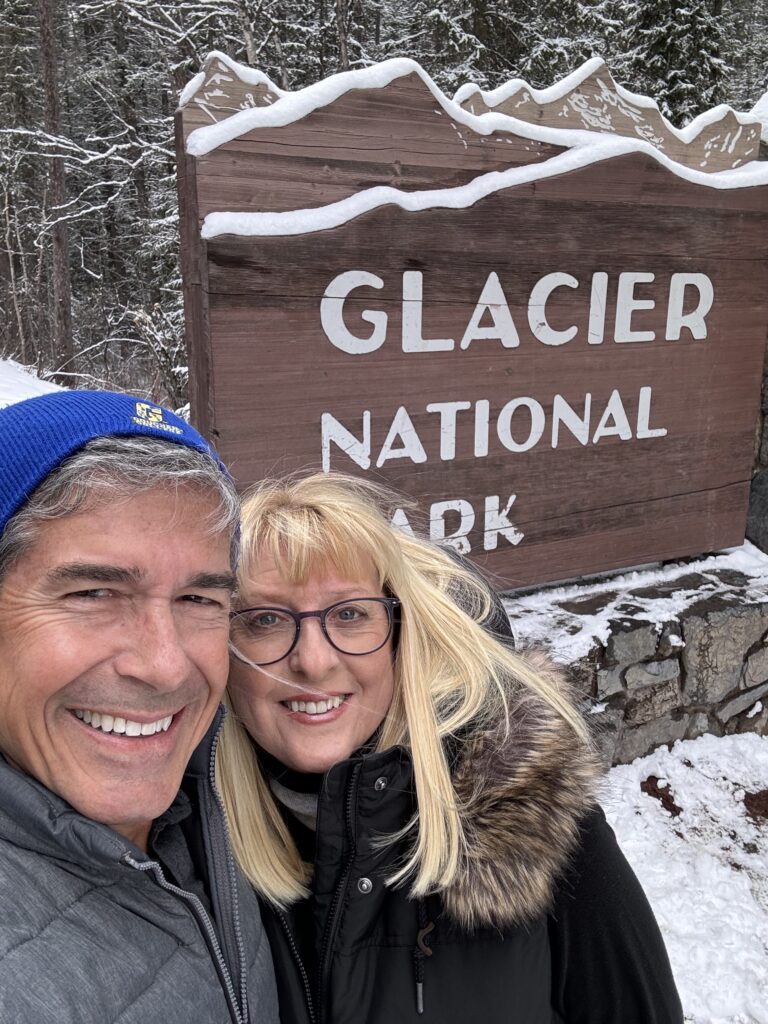 couple at national park sign