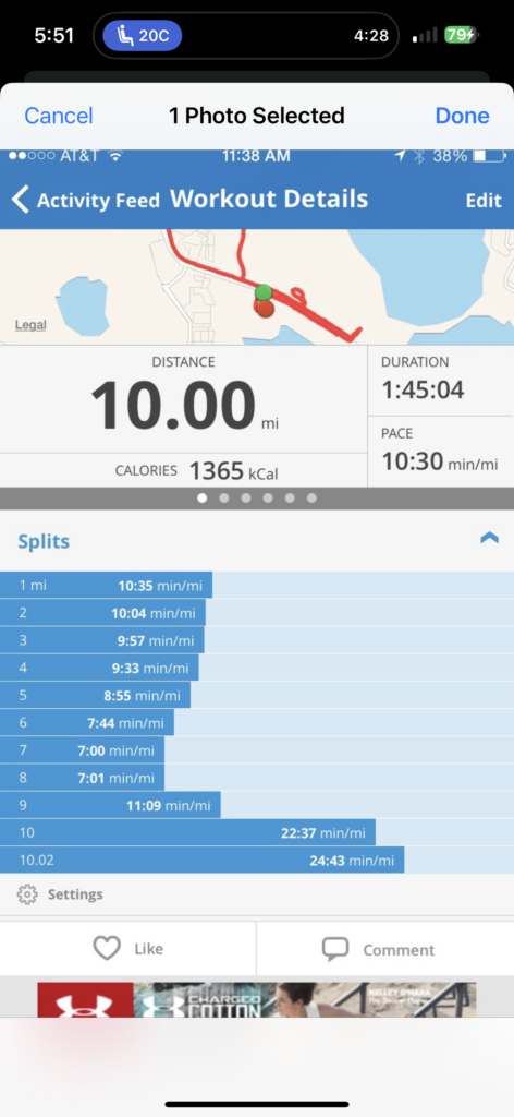 Runners pace chart