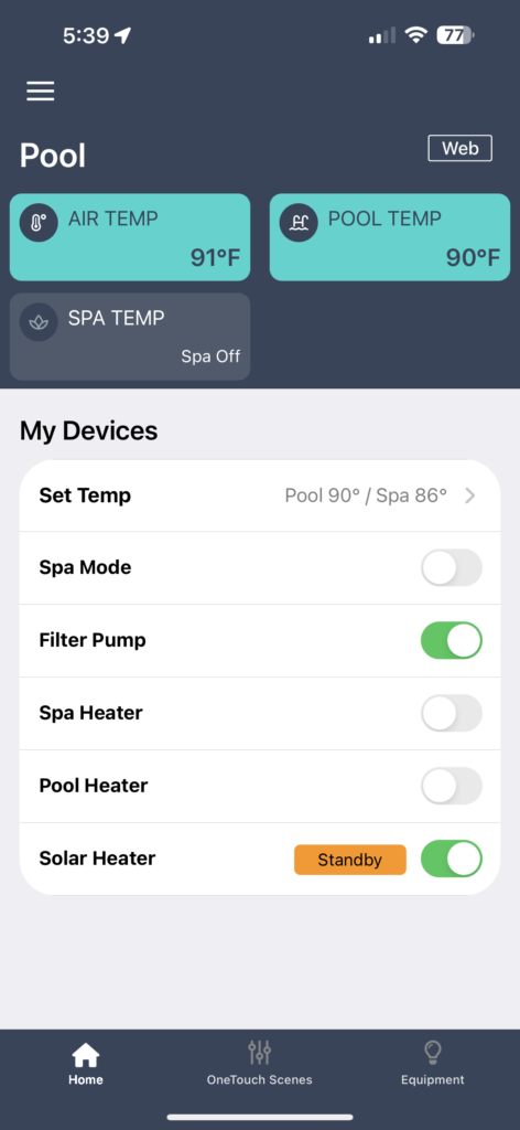 Pool water temperature app