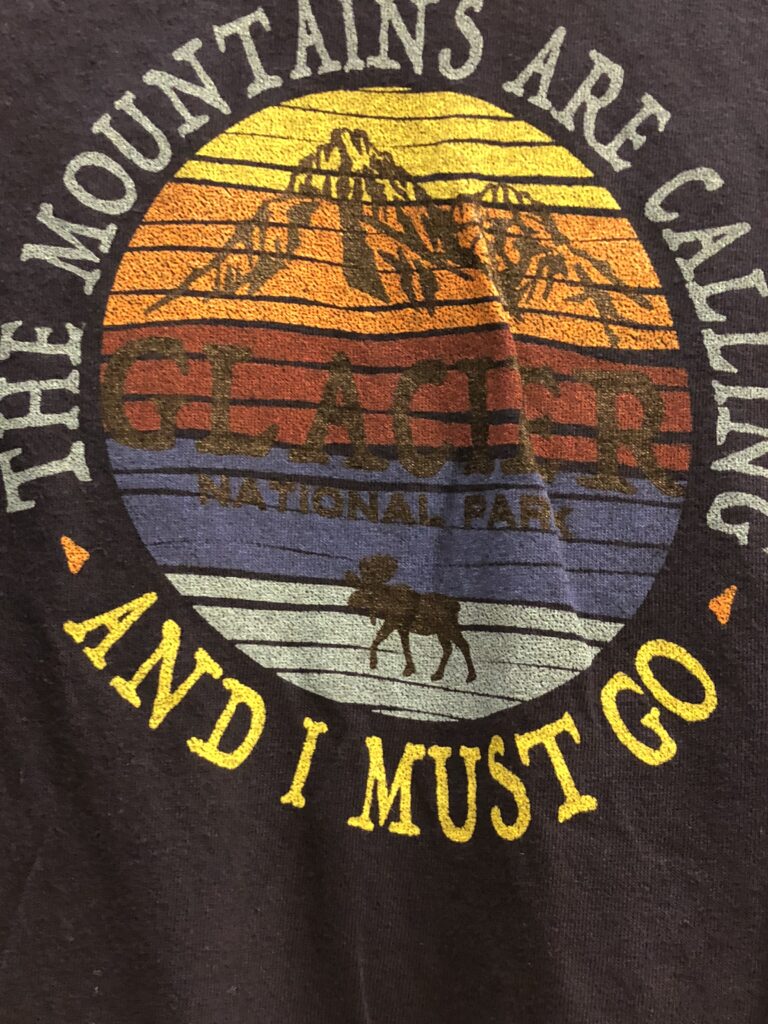 t-shirt with mountain quote