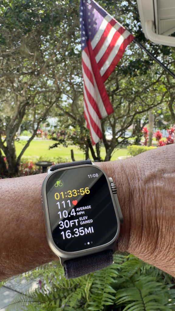 Apple Watch and American flag 