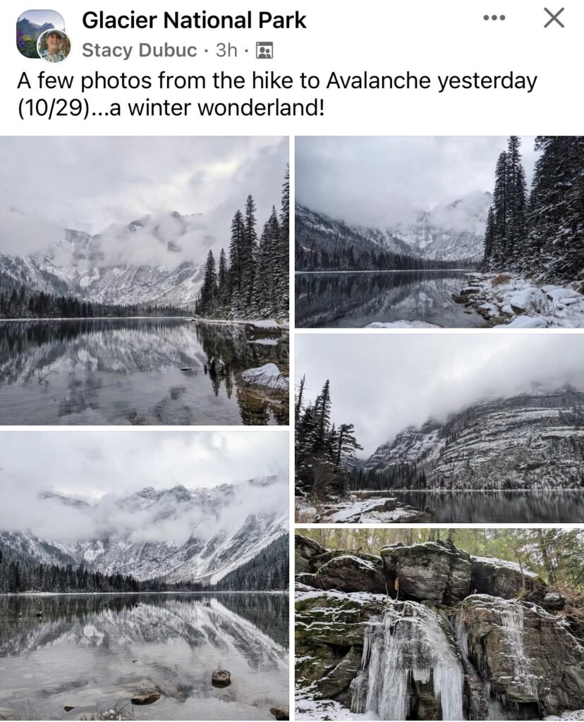 Glacier National Park social media photos