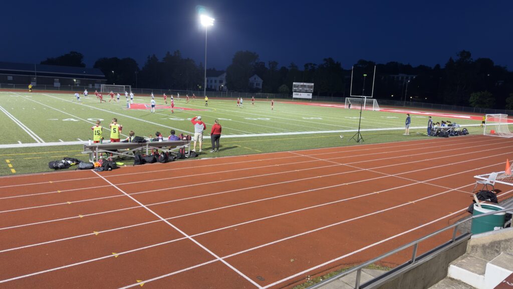 Nighttime soccer match