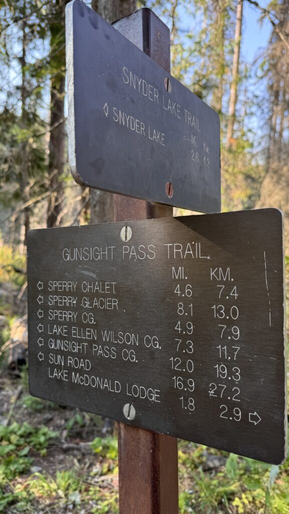 hiking trails sign