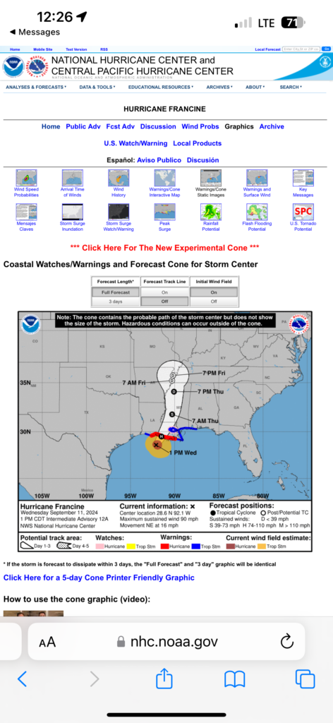 NOAA storm path image