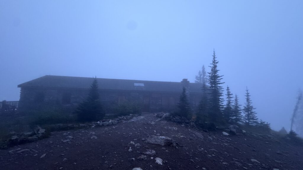 foggy morning and a building