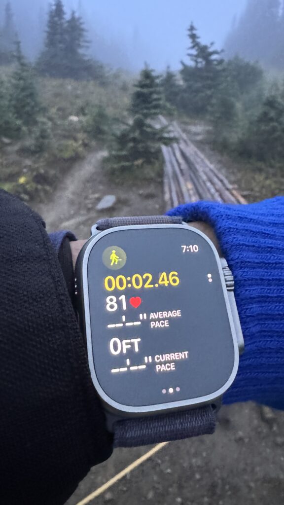 apple watch at trailhead