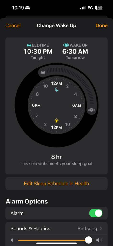 Apple iPhone alarm