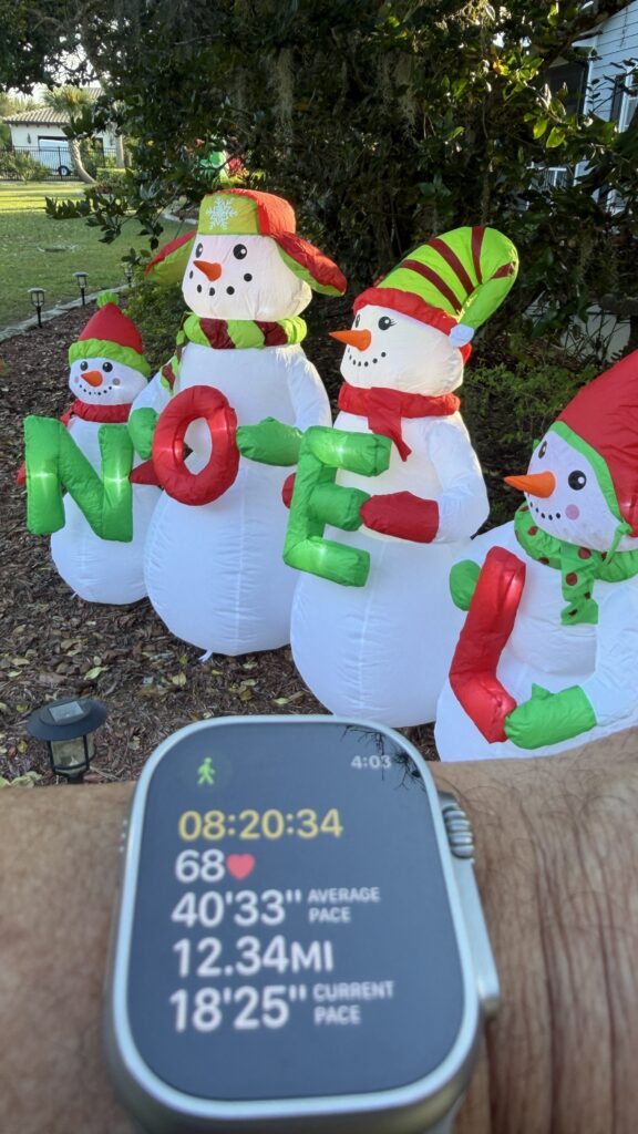 Inflatable snowmen and an Apple Watch