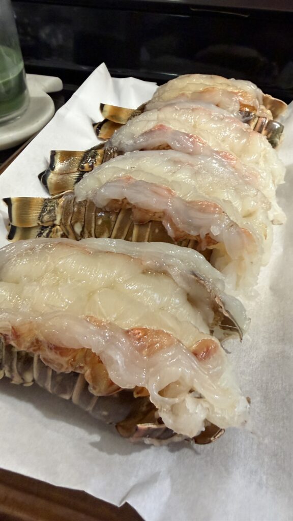 four lobster tails