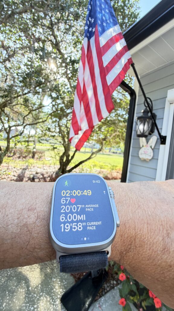 Apple Watch fitness app in a person's wrist