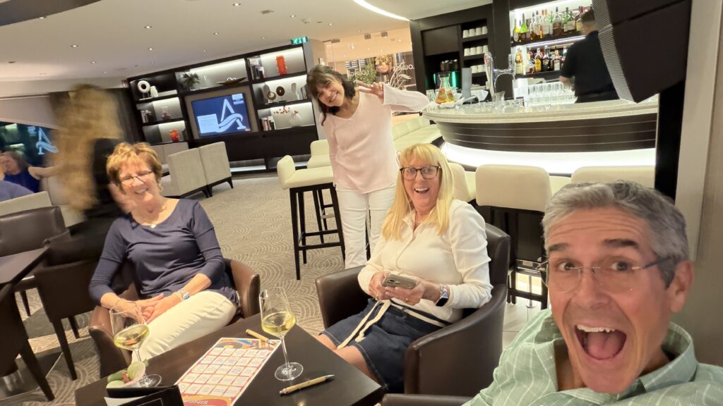 Four seniors in lounge
