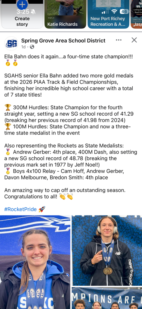 school track and field results