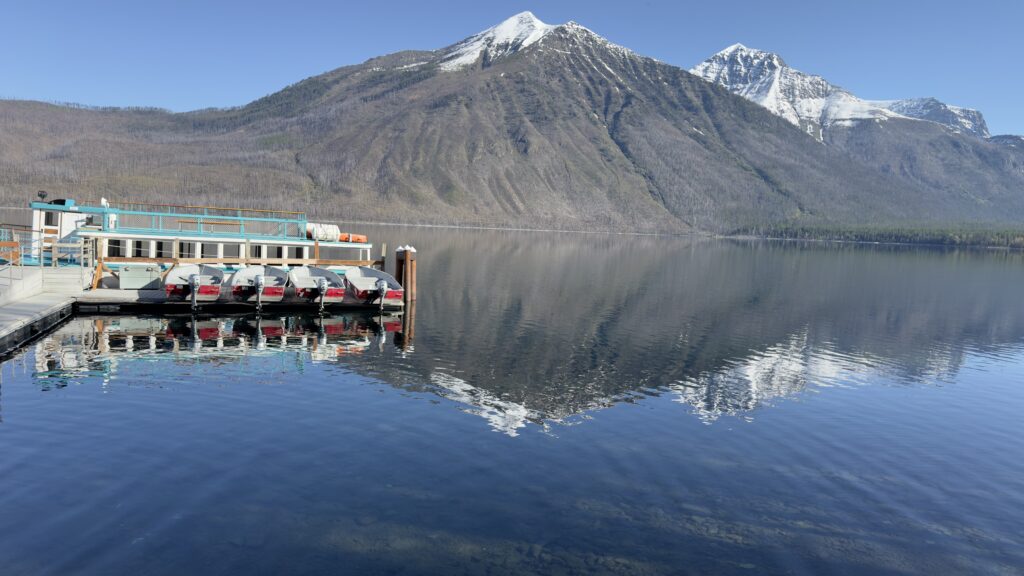 lake McDonald marina in Glacier national park