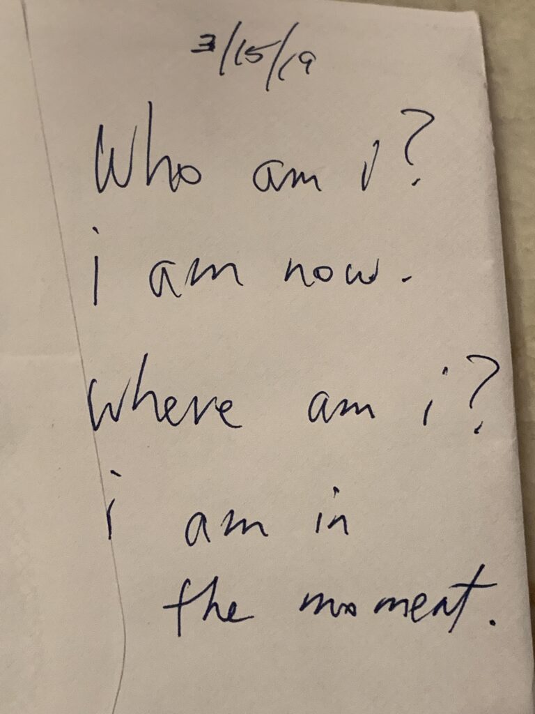 Handwritten note on a piece of paper